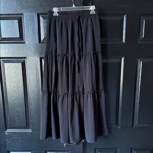 Black Tiered Maxi Skirt - Women